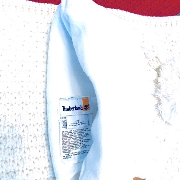 🎁Timberland Cableknit Hat w/Pompom & Snood Scarf Set, One Size, Ivory - Picture 4 of 5